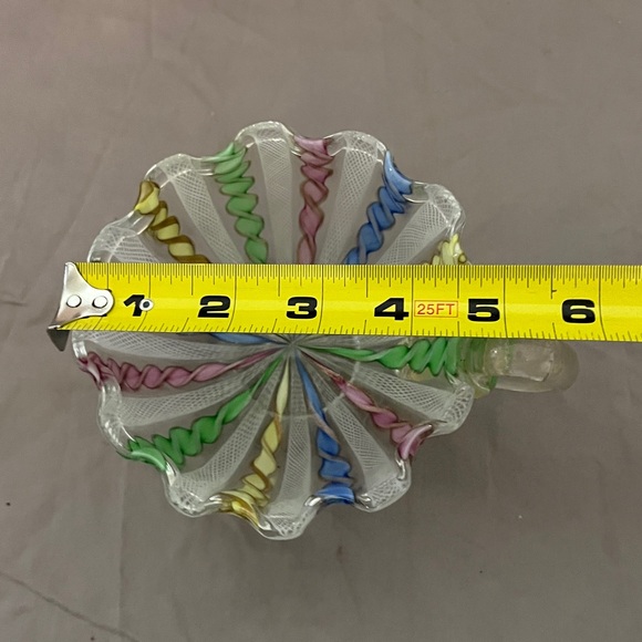 Vintage Murano Glass Latticino Cup Italy Studio Art Glass - Picture 9 of 9